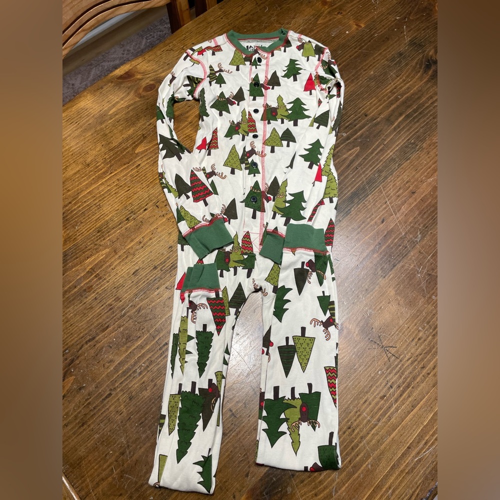 Lazy One Youth Size 12 Festive Christmas Tree Pajama Onesie